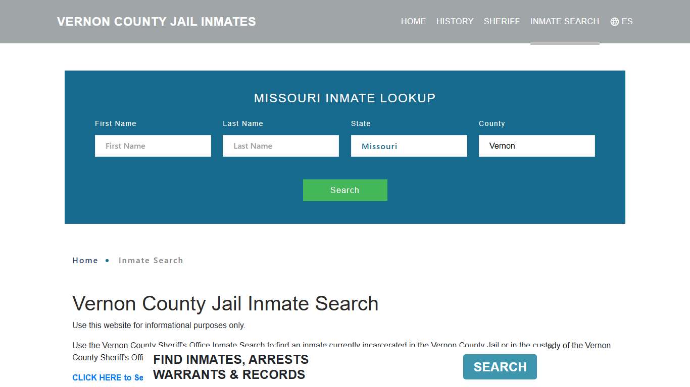 Vernon County, MO Detainee Lookup